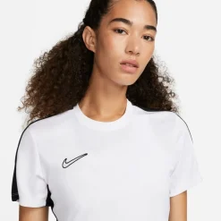 Nike Womens Dri Fit Academy Short Sleeve Football Top in White