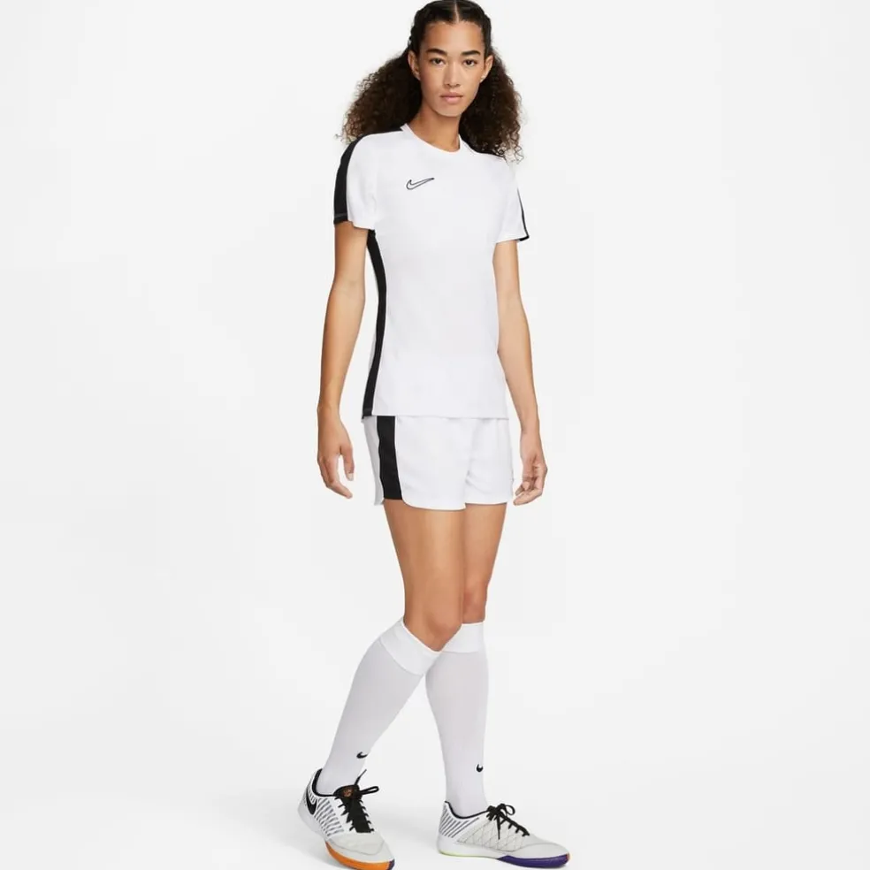 Nike Womens Dri Fit Academy Short Sleeve Football Top in White