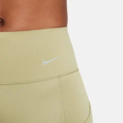 Nike Womens Dri Fit Go Firm Support Mid Rise 7 8 Leggings With Pockets in Green