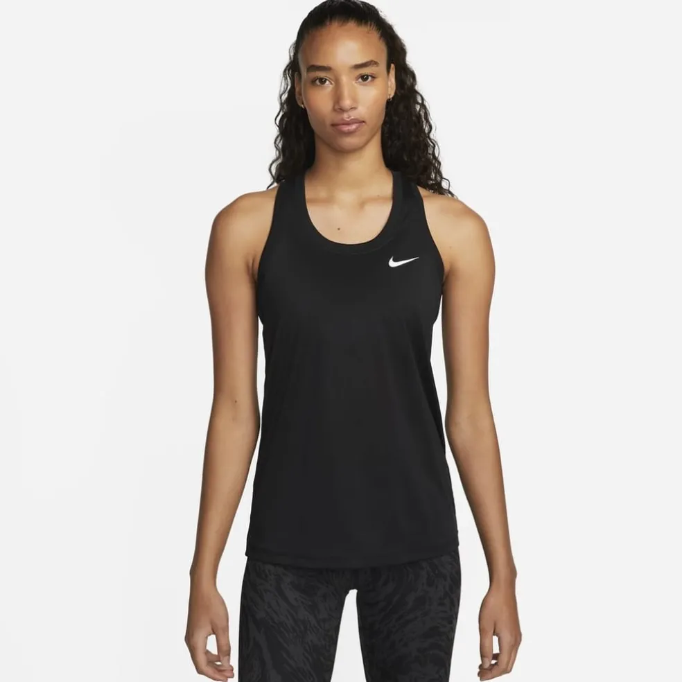 Nike Womens Dri Fit Racerback Tank in Black
