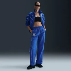 Nike Womens England Woven Tracksuit Bottoms in Blue
