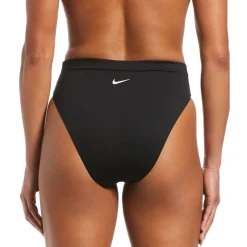 Nike Womens High Waisted Bikini Bottom in Black