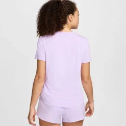 Nike Womens One Swoosh Dri Fit Short Sleeve Running Top in Purple