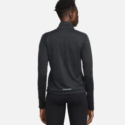 Nike Womens Pacer Long Sleeve 1 2 Zip Running Top in Black
