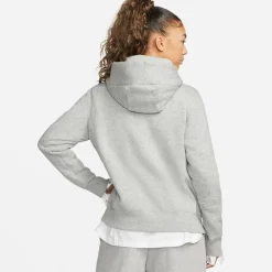 Nike Womens Sportswear Phoenix Fleece Pullover Hoodie in Grey