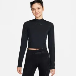 Nike Womens Trail Dri Fit Long Sleeve Running Top in Black