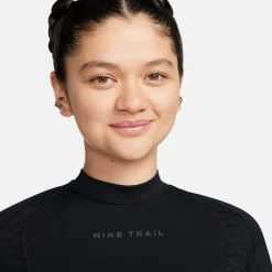 Nike Womens Trail Dri Fit Long Sleeve Running Top in Black
