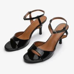 No Doubt Ankle Strap Mid Heels in Black