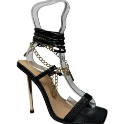 No Doubt Doub Leg Tie Sndl in Black