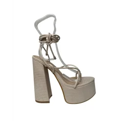 No Doubt Doub Strp T Pltfm in Cream