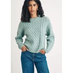 Nobodys Child Crew Neck Relaxed Fit Long Sleeve Sweater in Green