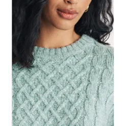 Nobodys Child Crew Neck Relaxed Fit Long Sleeve Sweater in Green