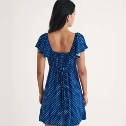 Nobodys Child Elise Polka Dot Mini Dress in Blue