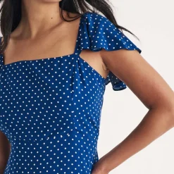 Nobodys Child Elise Polka Dot Mini Dress in Blue