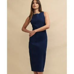 Nobodys Child Farringdon Midi Bodycon Dress in Blue