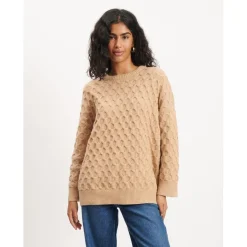 Nobodys Child Oszd Crw Nk Jmp in Beige