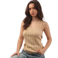 Nobodys Child Wide Rib Cami Top in Beige