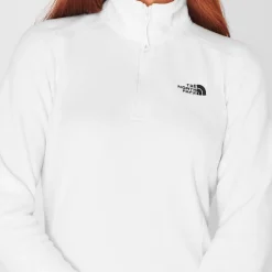 North Face 100 Glacier Quarter Zip Fleece in White