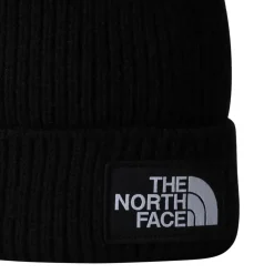 North Face Tnf Logo Box Pom Beanie Gardenia wh in Black