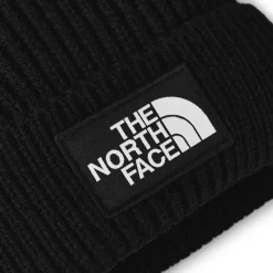 North Face Tnf Logo Box Pom Beanie Gardenia wh in Black