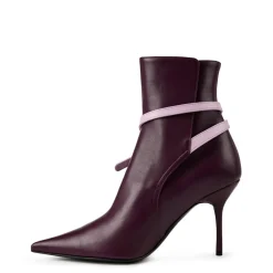 Off White Ankle Stiletto High Heel Boot in Brown