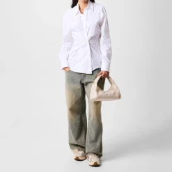 Off White Arcade Hobo Bag in White