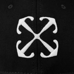 Off White Arrow Embroidered Cap in Black