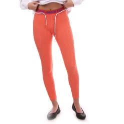 Off White ATHL Logo Band Leggings in Coral