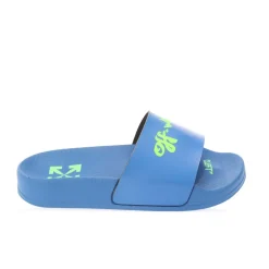 Off White Boys Pool Sliders in Blue green