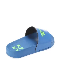 Off White Boys Pool Sliders in Blue green