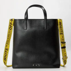 Off White Bunder Tote with Detachable Strap in Multi