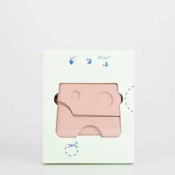 Off White Burrow Airpods Case in Pink