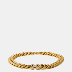 Off White Chain Bracelet in Gold