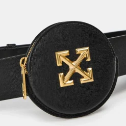 Off White Coin Strp Wlet in Black