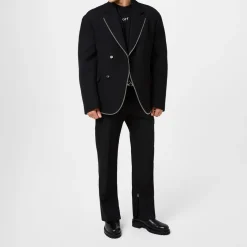 Off White Combat Chelsea Boots in Black