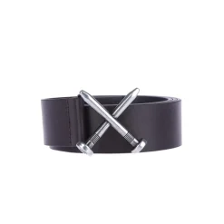 Off White Crossed Nail Belt in Black