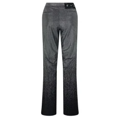 Off White Crystal Embellished Flared Leg Trousers in Black