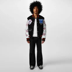 Off White Diagonal Flared Jeans in Black