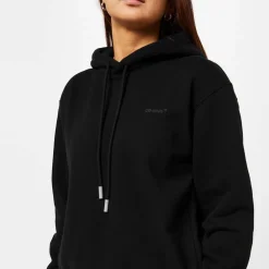 Off White Diagonal Logo Hoodie in Black