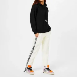 Off White Diagonal Logo Hoodie in Black