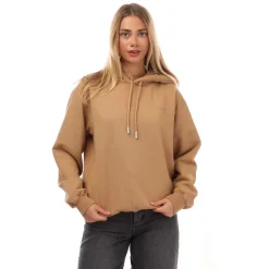 Off White Diagonal Regular Hoodie in Brown