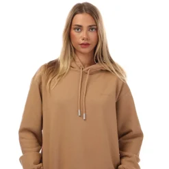 Off White Diagonal Regular Hoodie in Brown