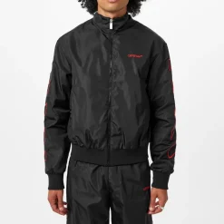 Off White Diagonal Tracktop in Black