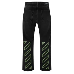 Off White Diagonals Relax Jeans in Black