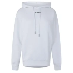 Off White Flock Hooded Sweatshirt in White