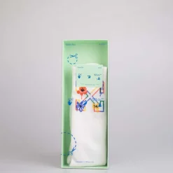 Off White Floral Arrow Long Socks in Sand