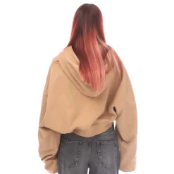 Off White For All Cropped Over Hoodie in Brown