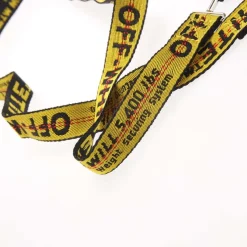 Off White Ind Belt Airpods Strap in yellow black