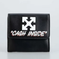 Off White Jitney French Wallet in Black