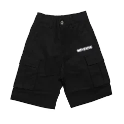 Off White Juniors Glow In The Dark Cargo Shorts in Black-White